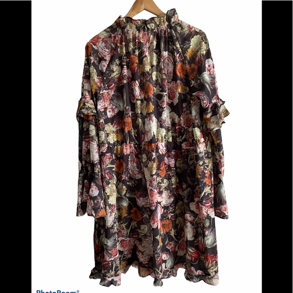 H&M Floral Frill Trimmed Wide Sheer Dress - 10 - Picture 3 of 10